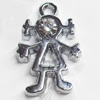 Zinc Alloy Charm/Pendant with Crystal, 11x17mm, Sold by PC