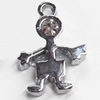 Zinc Alloy Charm/Pendant with Crystal, 12x16mm, Sold by PC