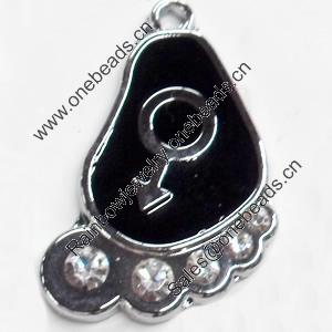 Zinc Alloy Charm/Pendant with Crystal, 21x32mm, Sold by PC