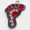 Zinc Alloy Charm/Pendant with Crystal, 23x31mm, Sold by PC