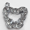 Zinc Alloy Charm/Pendant with Crystal, 18x18mm, Sold by PC