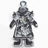 Zinc Alloy Charm/Pendant with Crystal, 17x28mm, Sold by PC