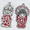 Zinc Alloy Charm/Pendant with Crystal, 12x30mm,16x28mm Sold by Pair