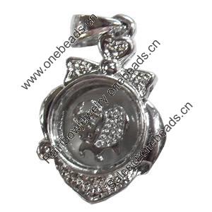 Zinc Alloy Pendant, 15x22mm, Sold by PC