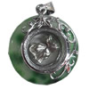 Zinc Alloy Pendant with Agate, 24x27mm, Sold by PC