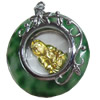 Zinc Alloy Pendant with Agate, 19x22mm, Sold by PC