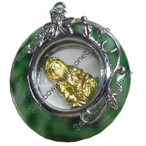 Zinc Alloy Pendant with Agate, 24x27mm, Sold by PC