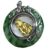 Zinc Alloy Pendant with Agate, 30x33mm, Sold by PC