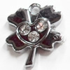 Zinc Alloy Charm/Pendant with Crystal, Flower, 14x16mm, Sold by PC