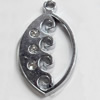 Zinc Alloy Charm/Pendant with Crystal, 17x30mm, Sold by PC