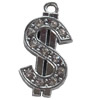 Zinc Alloy Charm/Pendant with Crystal, 12x16mm, Sold by PC