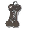 Zinc Alloy Charm/Pendant with Crystal, 12x23mm, Sold by PC