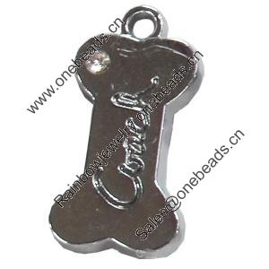 Zinc Alloy Charm/Pendant with Crystal, 12x23mm, Sold by PC