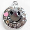 Zinc Alloy Charm/Pendant with Crystal, 18x22mm, Sold by PC