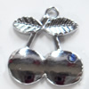 Zinc Alloy Charm/Pendant with Crystal, Cherry, 20x22mm, Sold by PC