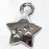 Zinc Alloy Charm/Pendant, Star, 12x15mm, Sold by PC