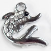 Zinc Alloy Charm/Pendant with Crystal, 17x21mm, Sold by PC