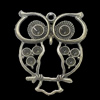 Pendant, Zinc Alloy Jewelry Findings, Owl 35x42mm, Sold by Bag