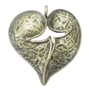 Pendant, Zinc Alloy Jewelry Findings, Leaf 45x51mm, Sold by Bag