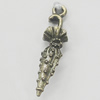 Pendant, Zinc Alloy Jewelry Findings, 7x27mm, Sold by Bag