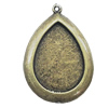 Zinc Alloy Pendant Settings, Outside diameter:26x36mm Interior diameter:19x26mm, Sold by Bag