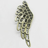 Pendant, Zinc Alloy Jewelry Findings, Wings 15x41mm, Sold by Bag