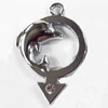 Zinc Alloy Charm/Pendant with Crystal, 20x30mm, Sold by PC