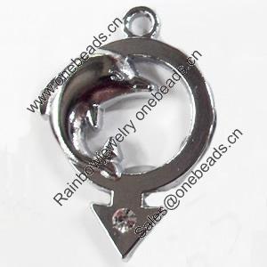 Zinc Alloy Charm/Pendant with Crystal, 20x30mm, Sold by PC