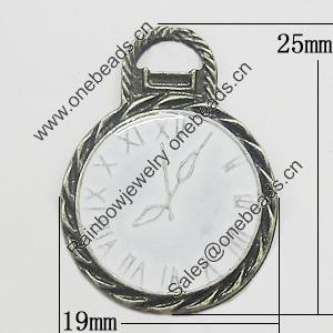 Pendant, Zinc Alloy Jewelry Findings, 19x25mm, Sold by Bag