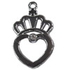 Zinc Alloy Charm/Pendant with Crystal, 17x28mm, Sold by PC