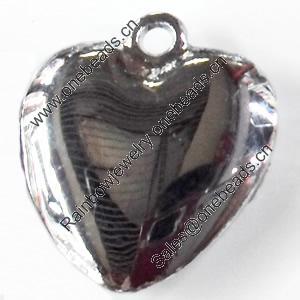 Zinc Alloy Charm/Pendant, Heart, 15x16mm, Sold by PC