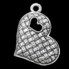 Pendant, Zinc Alloy Jewelry Findings, Heart 28x18mm, Sold by Bag
