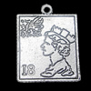 Pendant, Zinc Alloy Jewelry Findings, Square 25x33mm, Sold by Bag