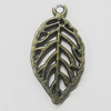 Pendant, Zinc Alloy Jewelry Findings, Leaf 14x27mm, Sold by Bag