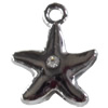 Zinc Alloy Charm/Pendant with Crystal, 15x18mm, Sold by PC
