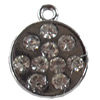 Zinc Alloy Charm/Pendant with Crystal, 14x17mm, Sold by PC