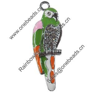 Zinc Alloy Enamel Pendant with Crystal, 18x55mm, Sold by PC