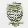 Pendant, Zinc Alloy Jewelry Findings, Owl 19x30mm, Sold by Bag