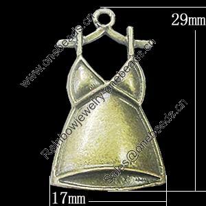 Pendant, Zinc Alloy Jewelry Findings, 17x29mm, Sold by Bag