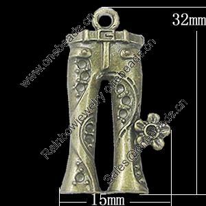 Pendant, Zinc Alloy Jewelry Findings, 15x32mm, Sold by Bag