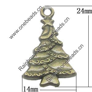 Pendant, Zinc Alloy Jewelry Findings, Tree 14x24mm, Sold by Bag