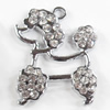 Zinc Alloy Charm/Pendant with Crystal, 22x27mm, Sold by PC