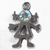 Zinc Alloy Charm/Pendant with Crystal, 12x17mm, Sold by PC