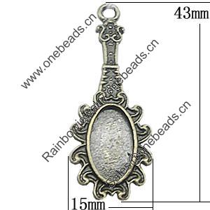 Pendant, Zinc Alloy Jewelry Findings, 15x43mm, Sold by Bag