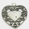 Pendant, Zinc Alloy Jewelry Findings, Heart 28x28mm, Sold by Bag