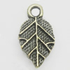 Pendant, Zinc Alloy Jewelry Findings, leaf 10x17mm, Sold by Bag