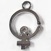 Zinc Alloy Charm/Pendant with Crystal, 15x23mm, Sold by PC