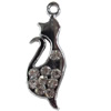Zinc Alloy Charm/Pendant with Crystal, 8x24mm, Sold by PC