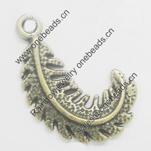 Pendant, Zinc Alloy Jewelry Findings, leaf 12x22mm, Sold by Bag