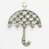 Pendant, Zinc Alloy Jewelry Findings, Umbrella 28x37mm, Sold by Bag
